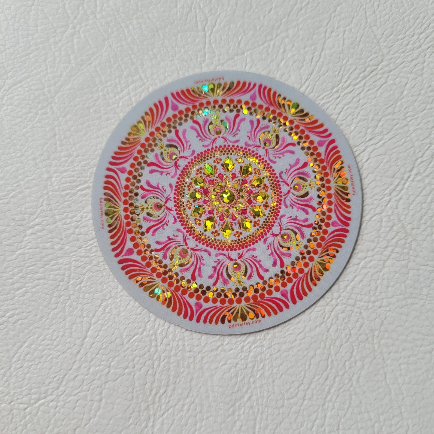 2" Starburst Mandala Glitter Sticker - Bdotartsy