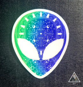 3" Alien mandala sticker