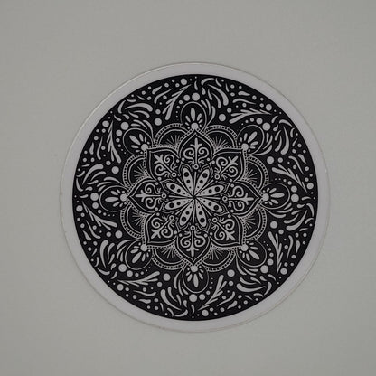 3" Black & White Mandala Sticker - Bdotartsy