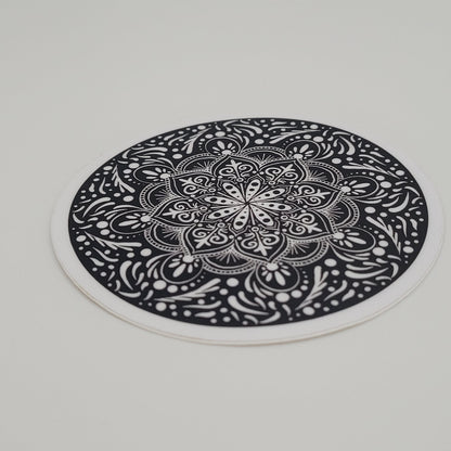 3" Black & White Mandala Sticker - Bdotartsy