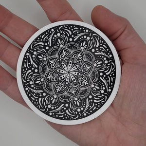 3" Black & White Mandala Sticker