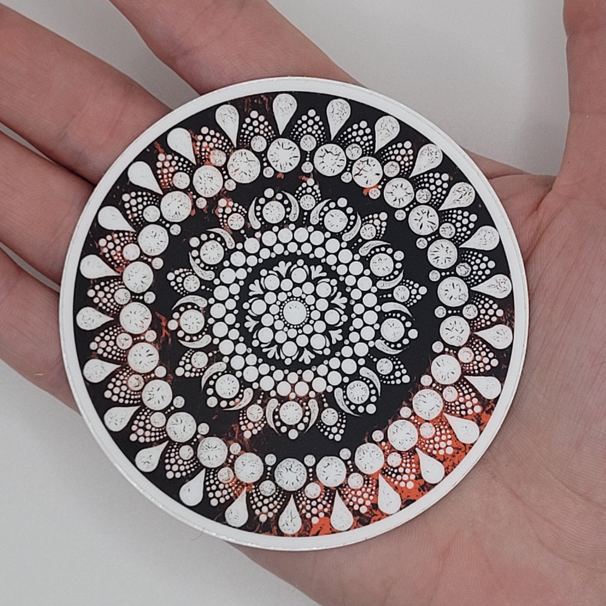 3" Fire and snow mandala sticker - Bdotartsy