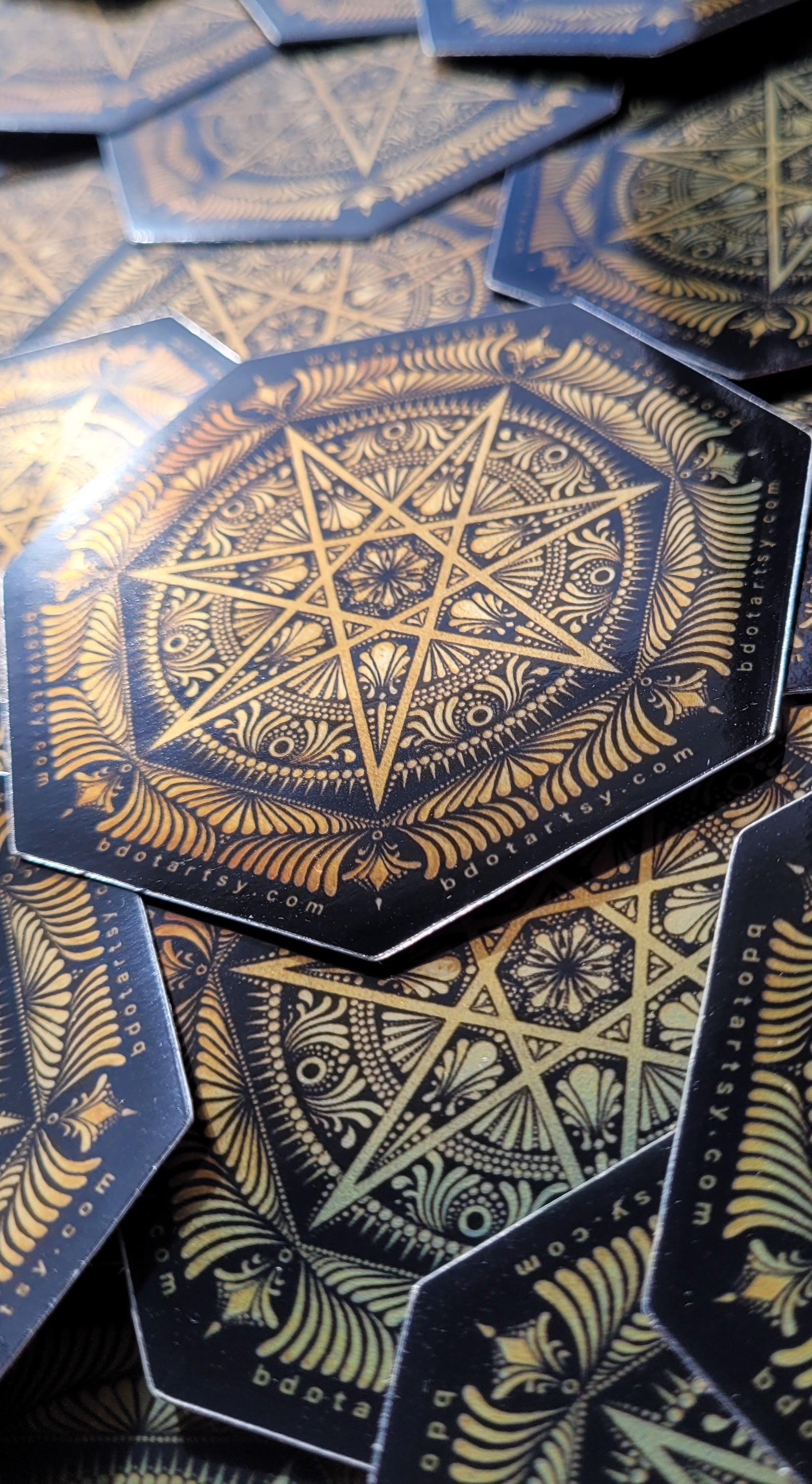 3" Golden Elven Star Sticker - Bdotartsy