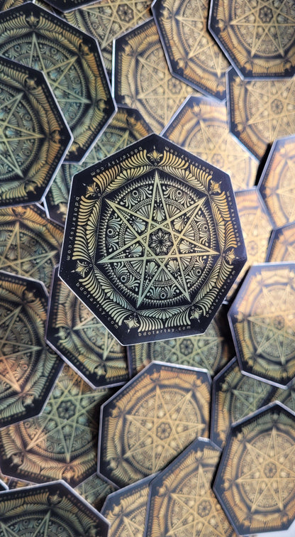 3" Golden Elven Star Sticker - Bdotartsy