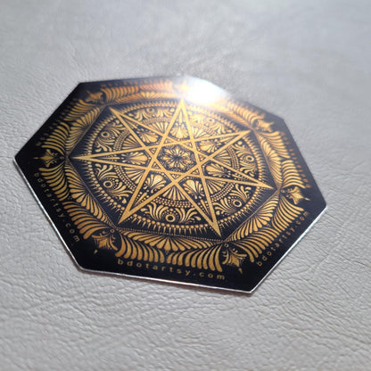 3" Golden Elven Star Sticker - Bdotartsy