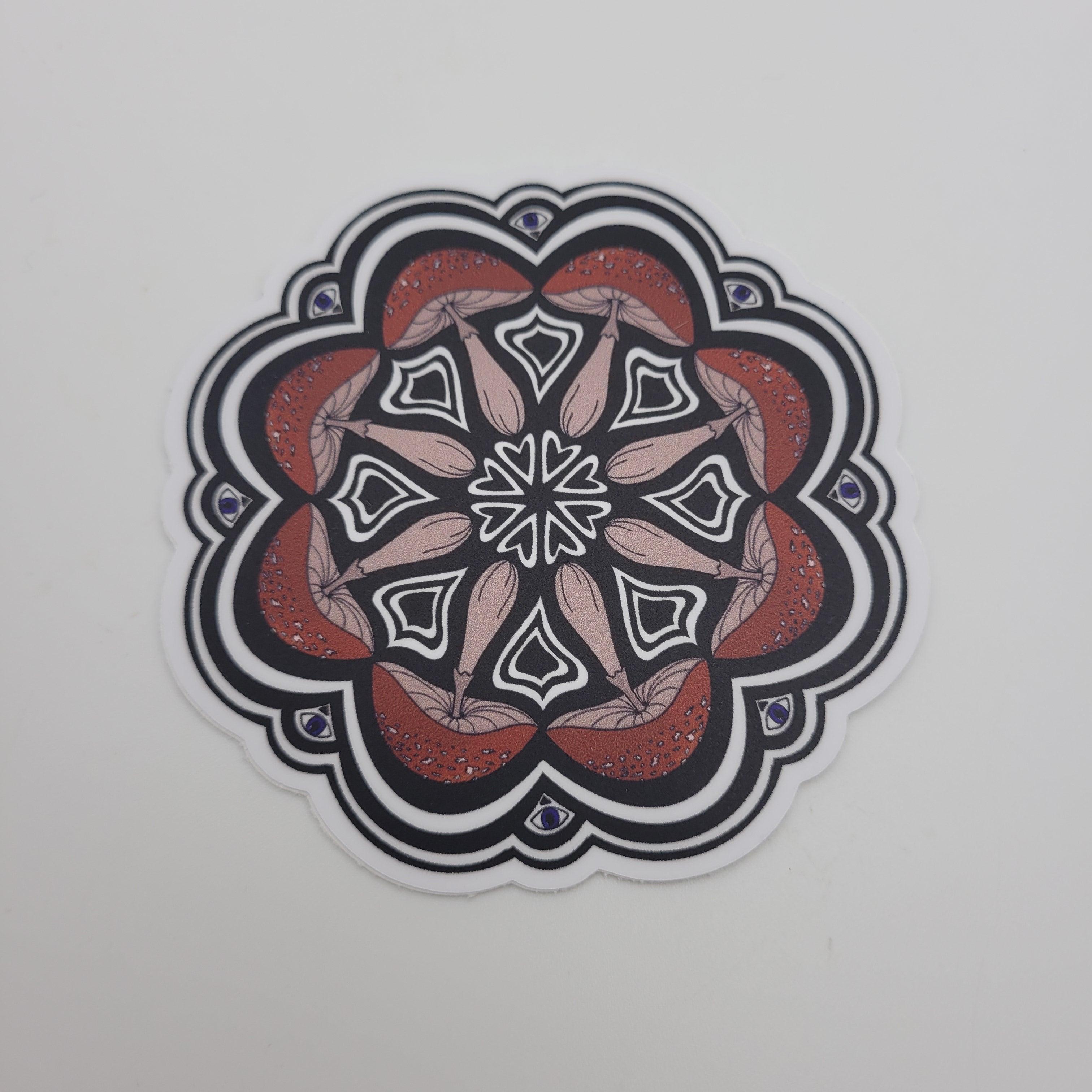 3" Mushroom Mandala Sticker - Bdotartsy
