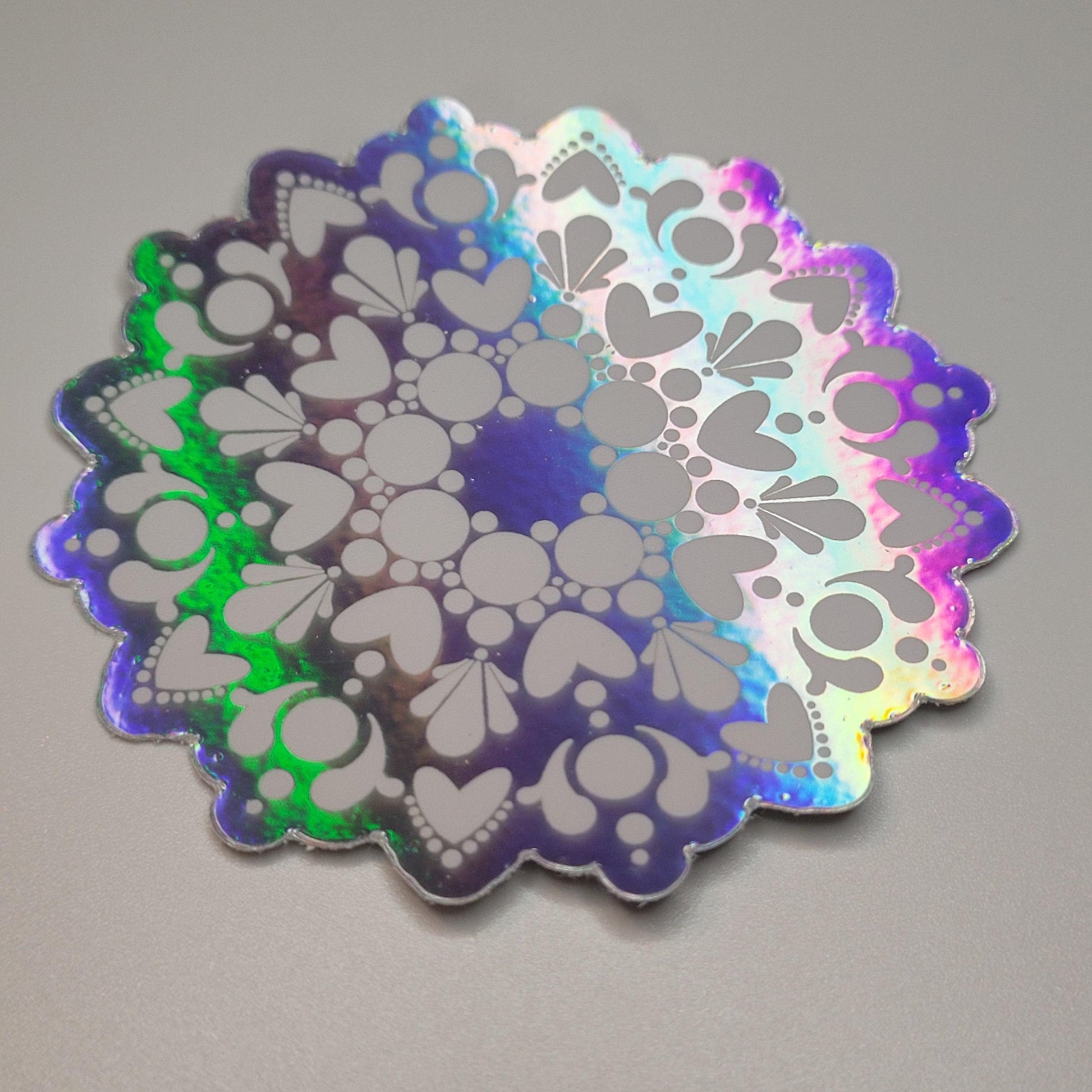 3" White Holographic Sticker - Bdotartsy