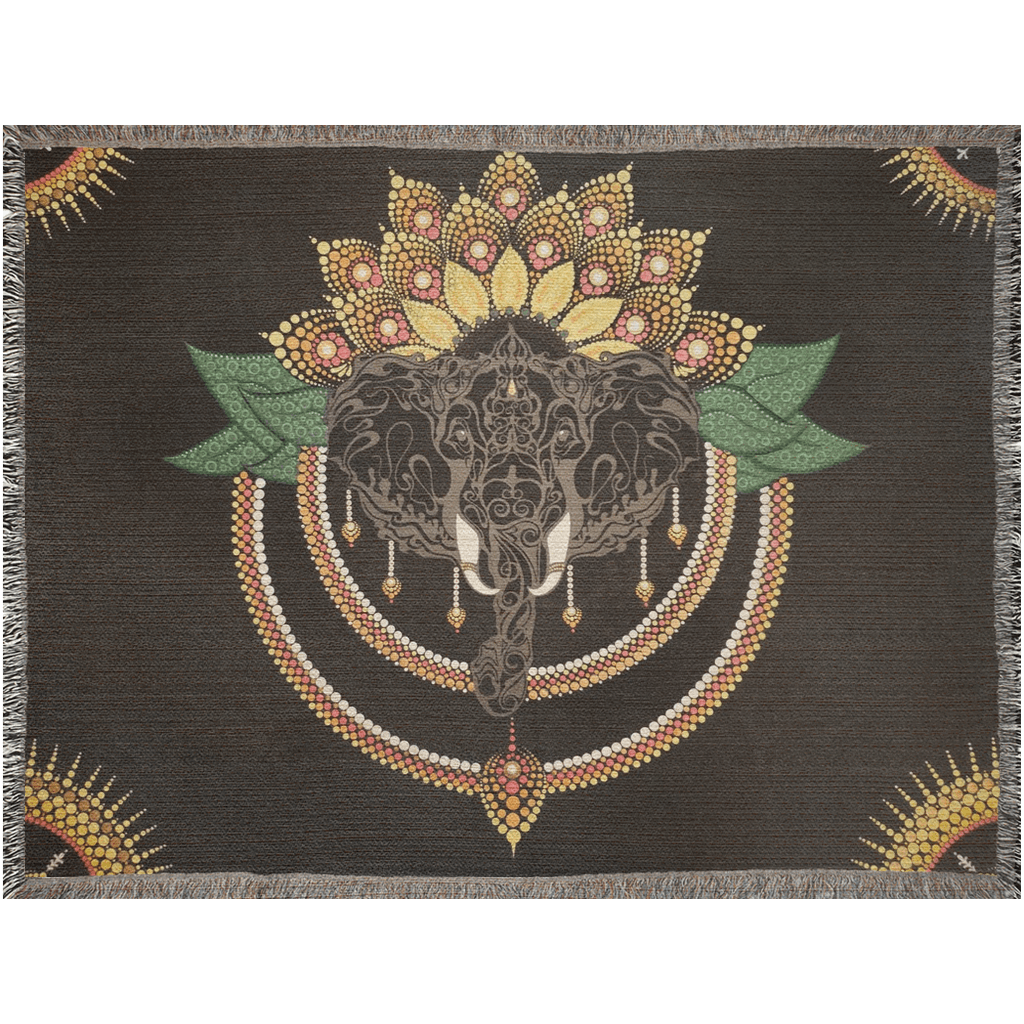 Elephant Mandala Woven Blankets