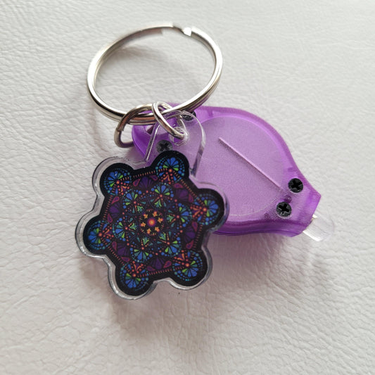 Metatron's Cube Blacklight Keychain - Bdotartsy