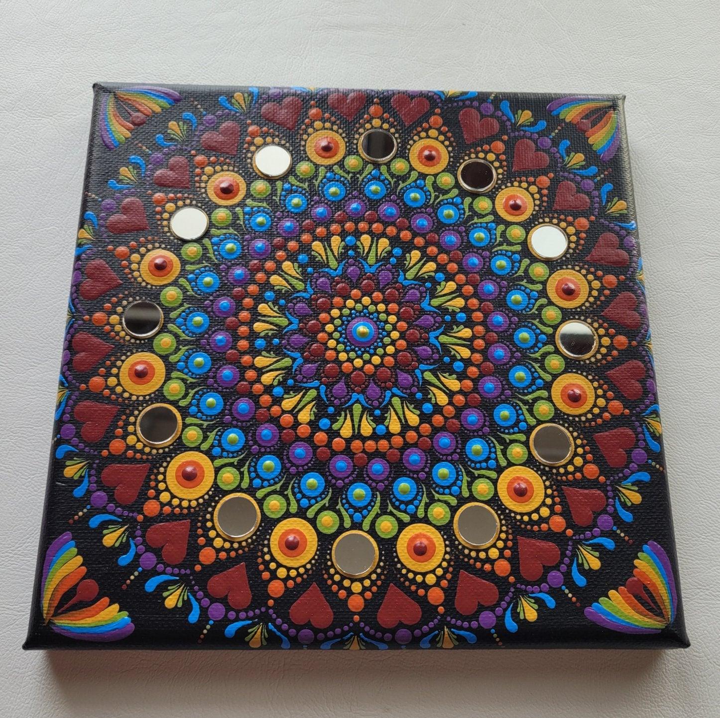 Rainbow Love Mandala (Original) - Bdotartsy